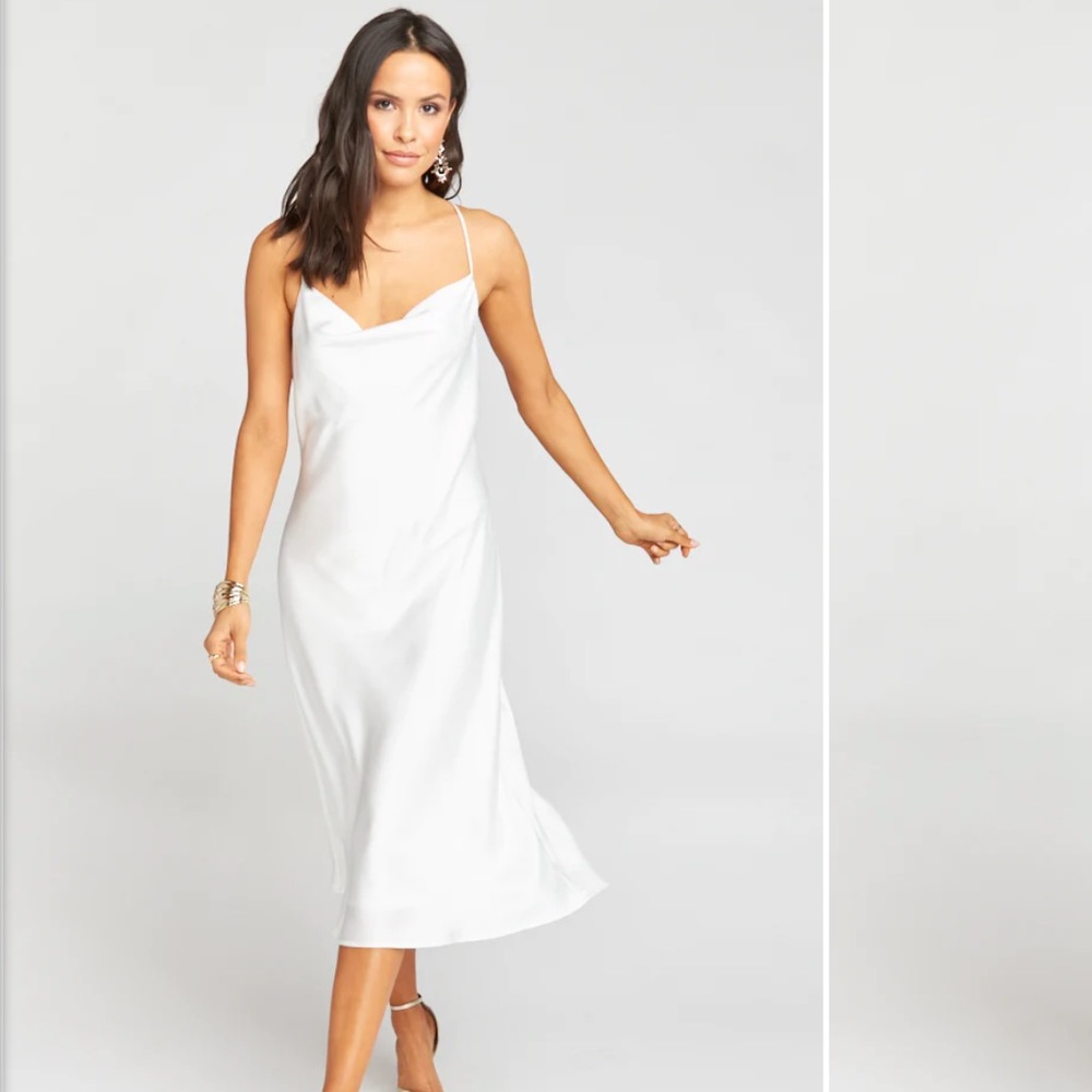 Show me your mumu Verona Cowl Dress ~ Ivory Luxe Satin